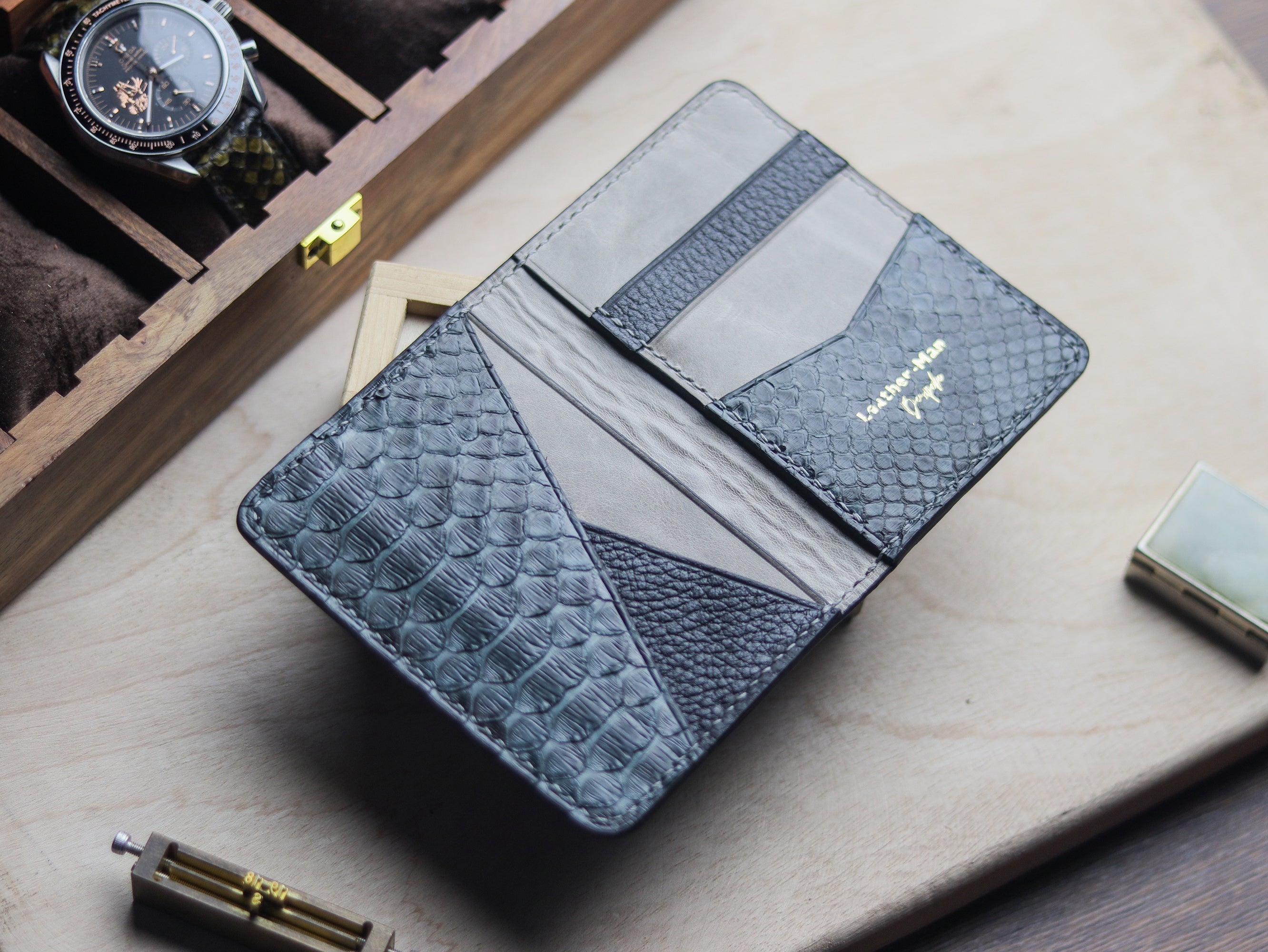 BRIXTON - IRIDIUM GRAY PYTHON SKIN